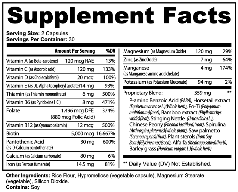 Black-Naturals  Extra Strength Hair, Skin & Nail Complex